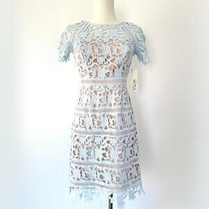 ELIZA J LIGHT BLUE LACE DRESS